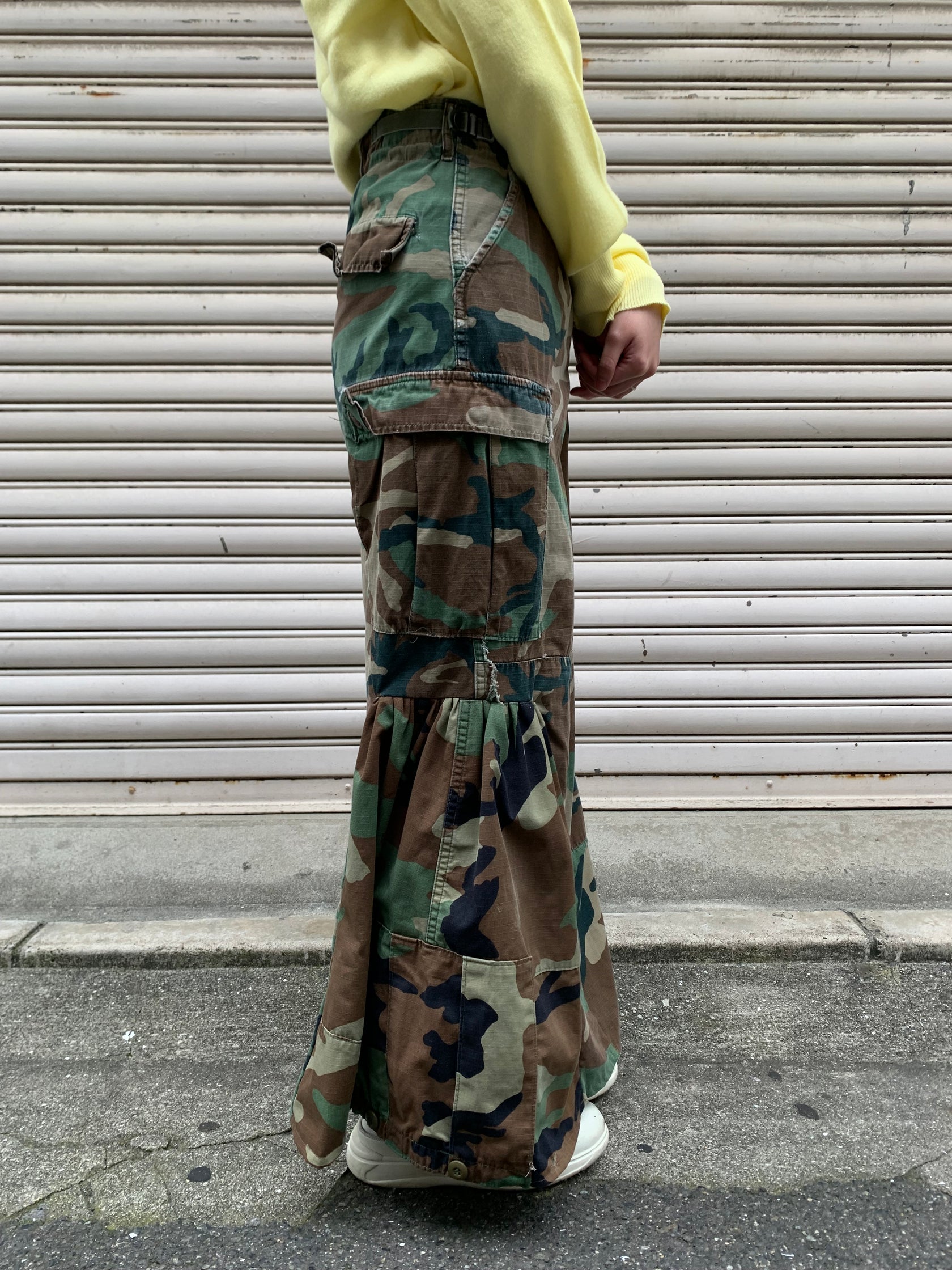 REMAKE MILITARY LONG SKIRT