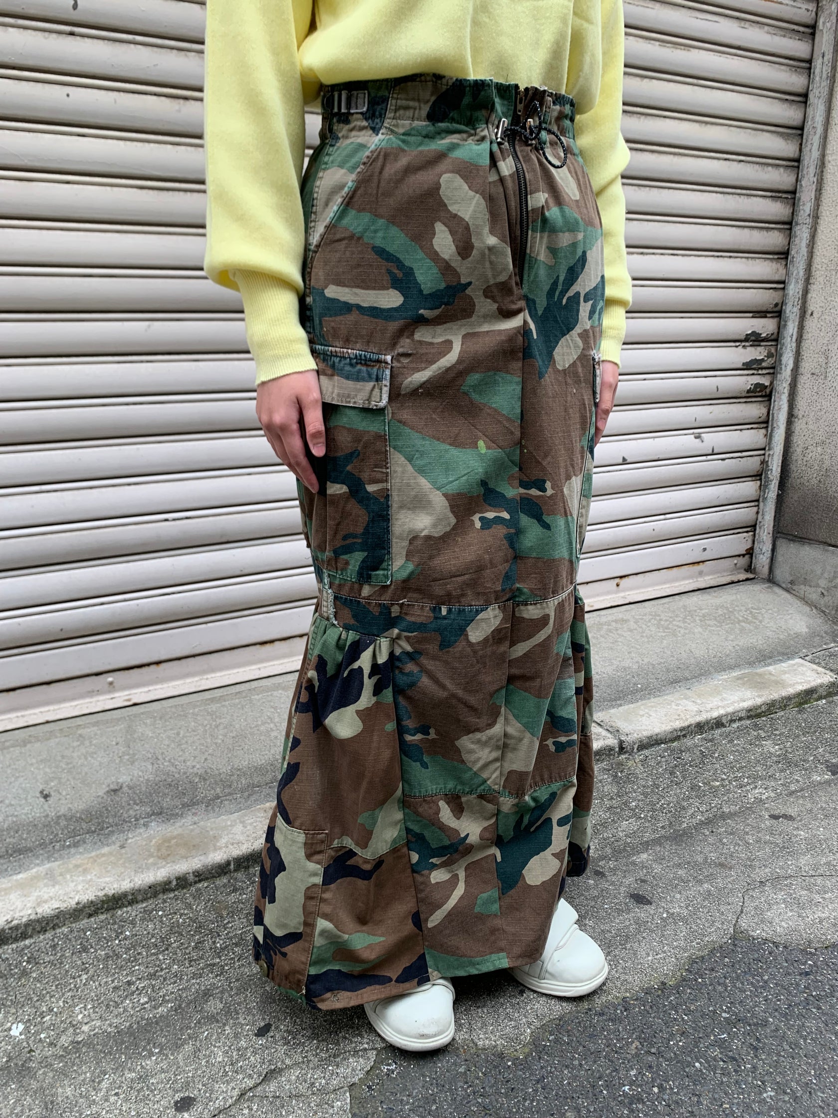 REMAKE MILITARY LONG SKIRT