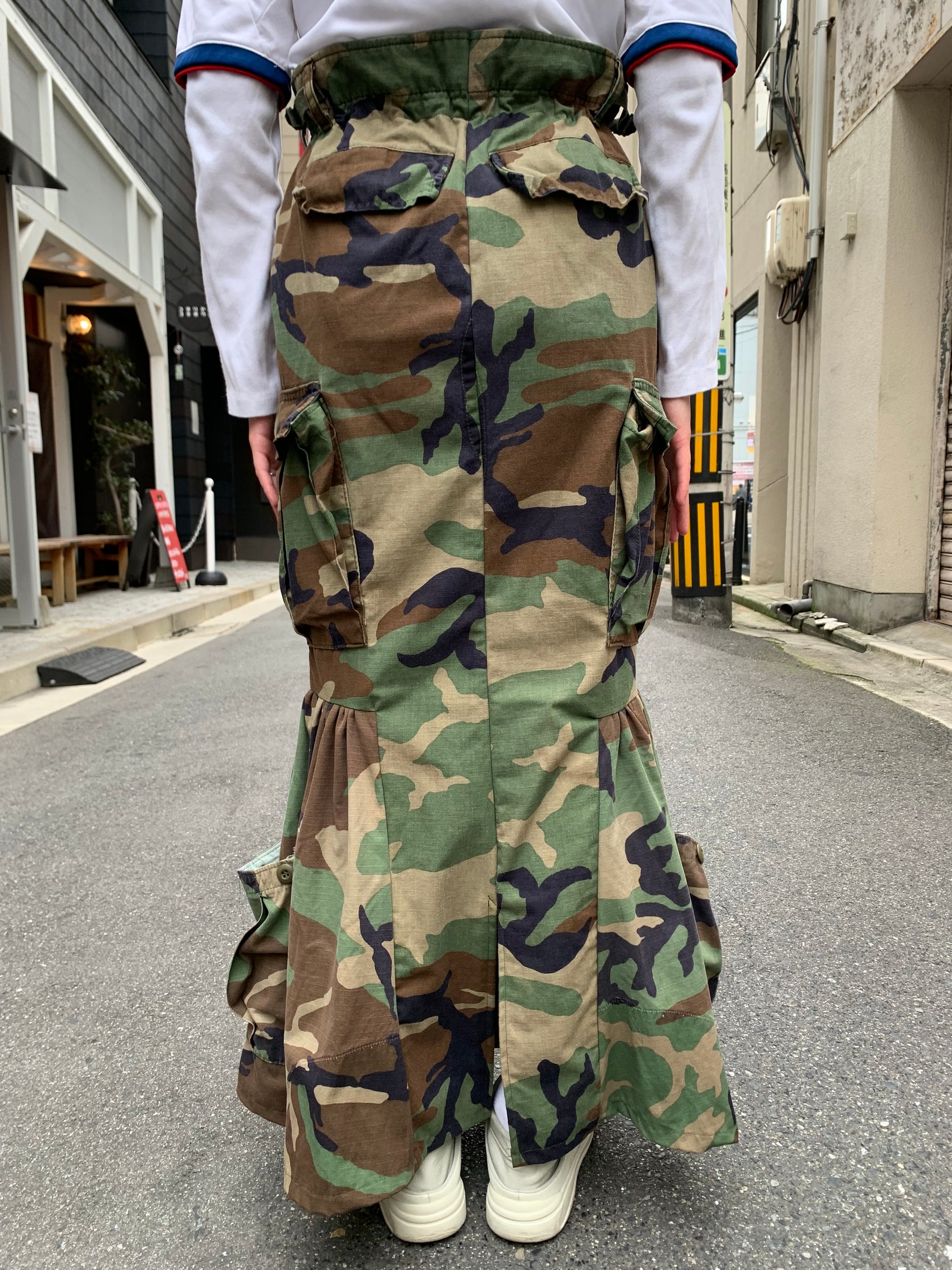 REMAKE MILITARY LONG SKIRT