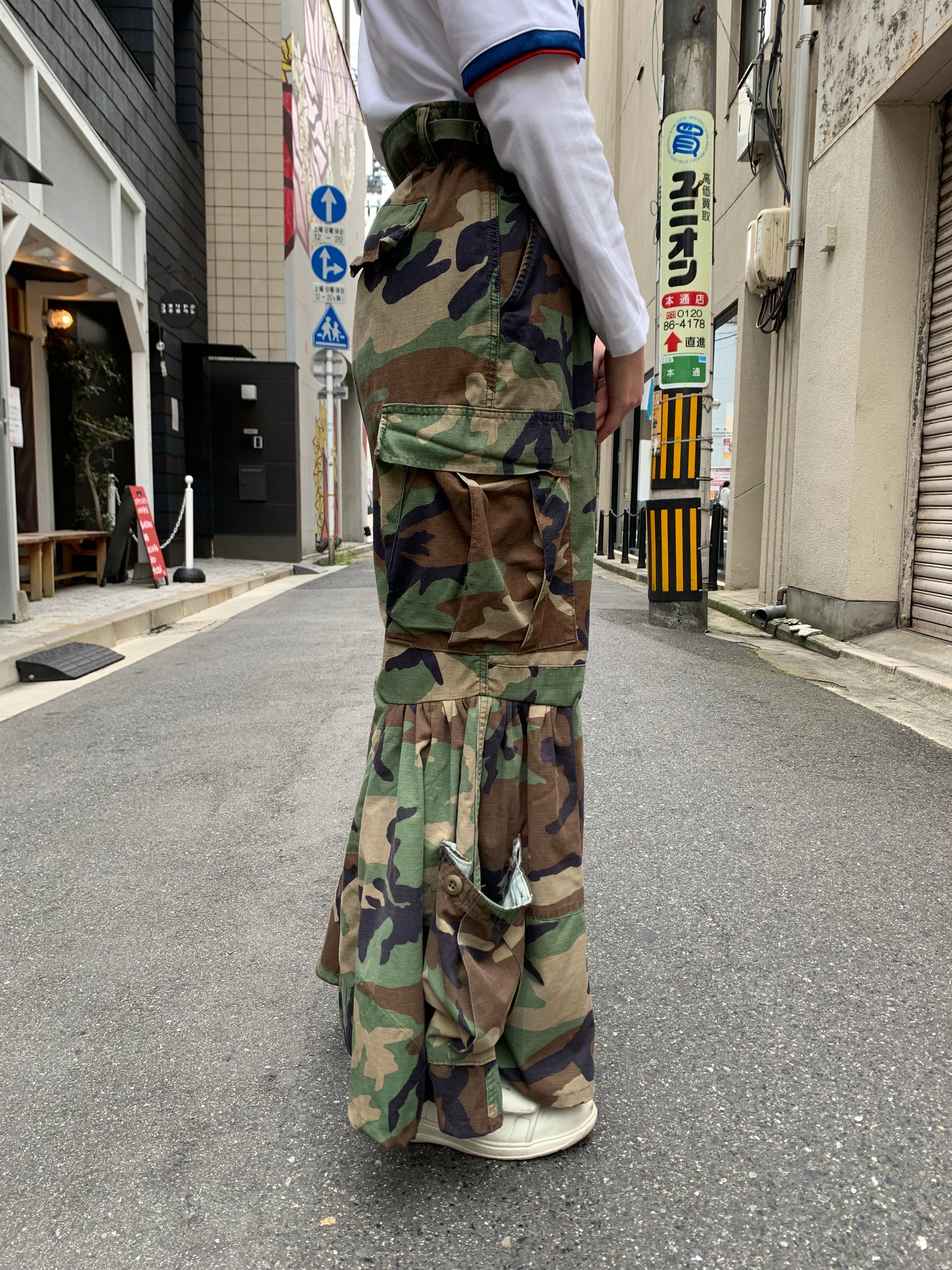 REMAKE MILITARY LONG SKIRT