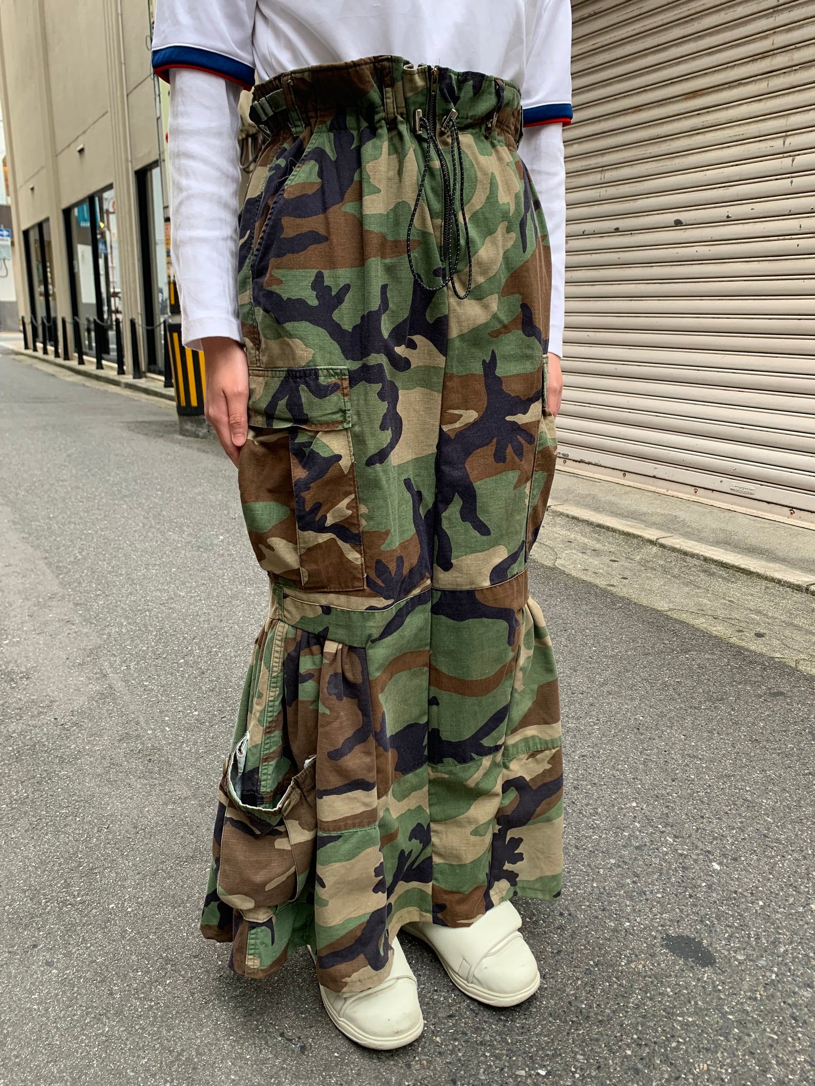 REMAKE MILITARY LONG SKIRT