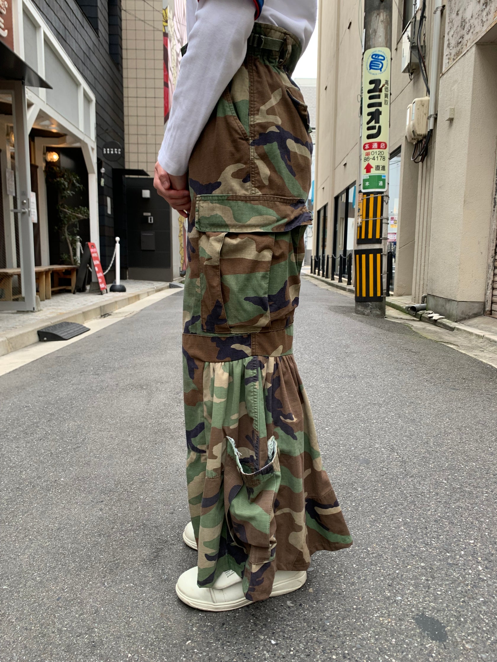 REMAKE MILITARY LONG SKIRT