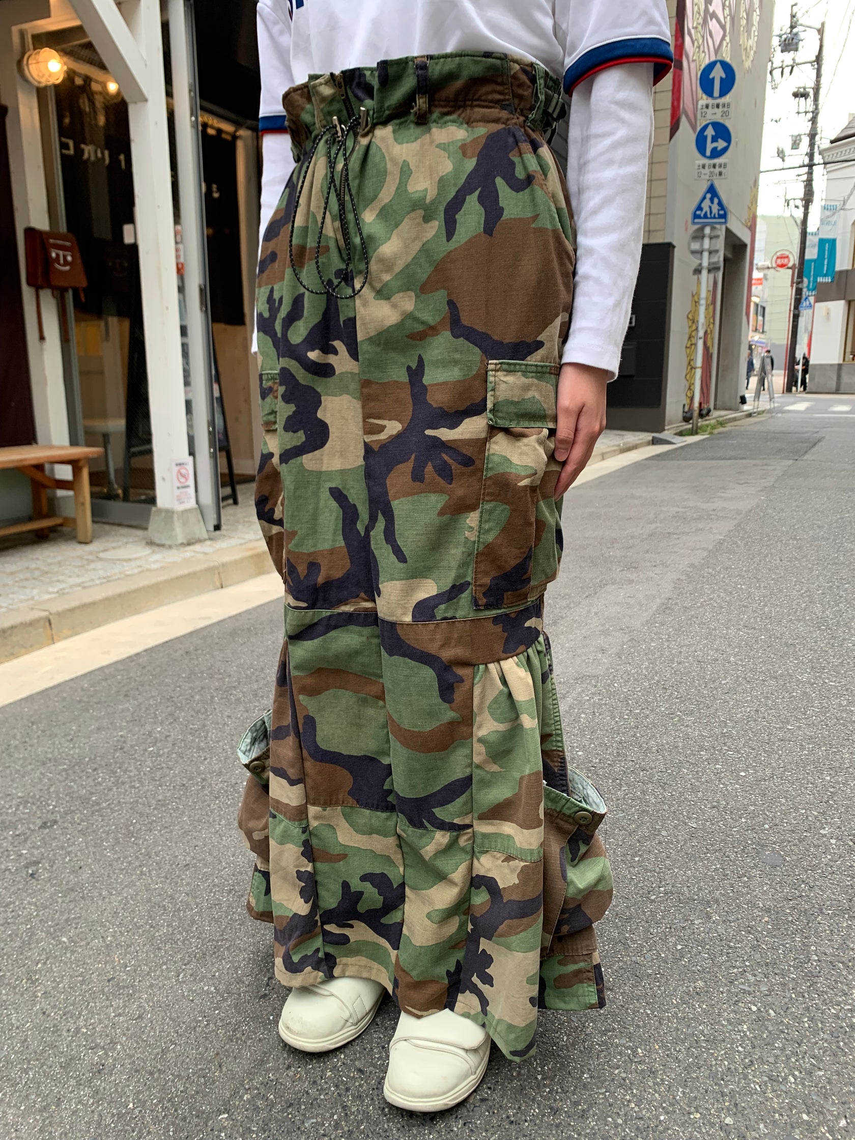 REMAKE MILITARY LONG SKIRT