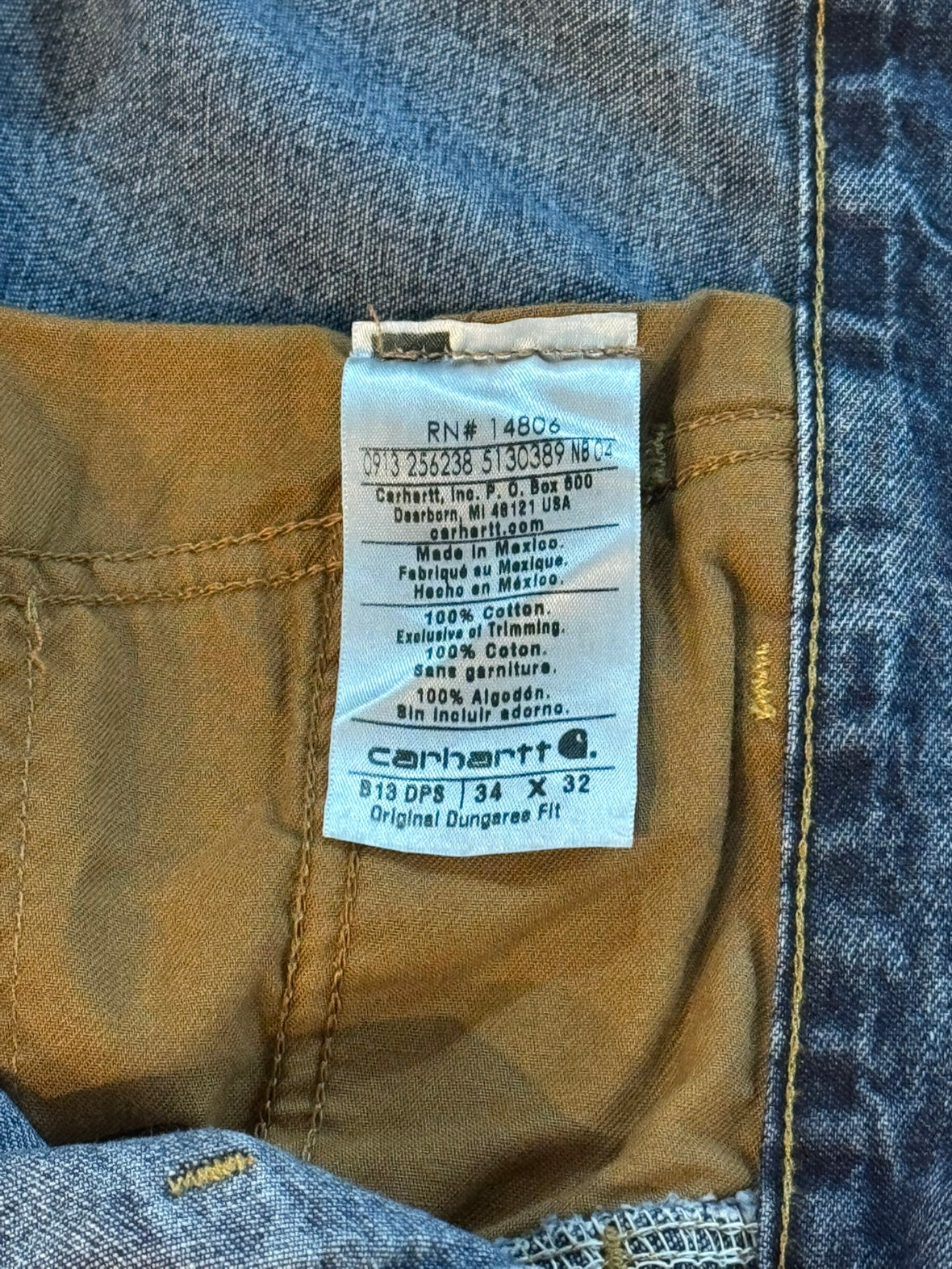 00's CARHART 「Original Dungaree Fit」ワークデニムパンツ