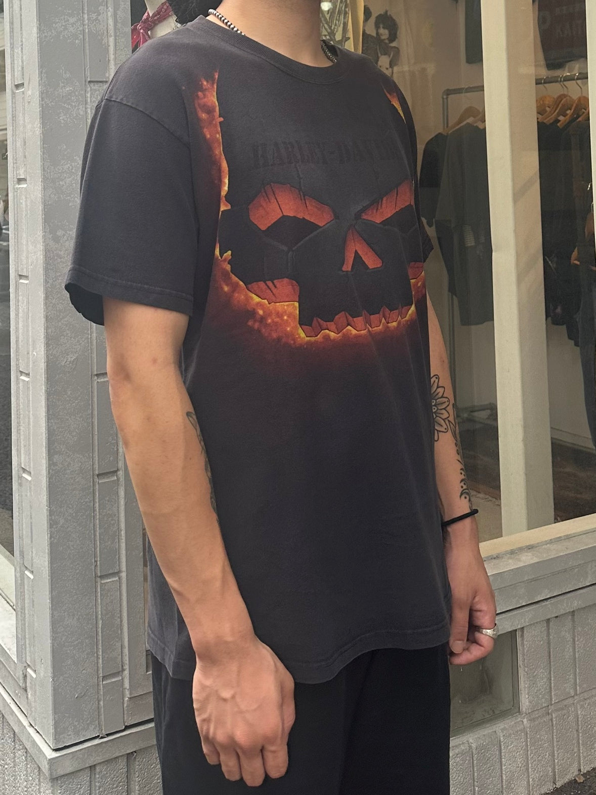 00's HARLEY DAVIDSON「SKULL」ハーレーTシャツ