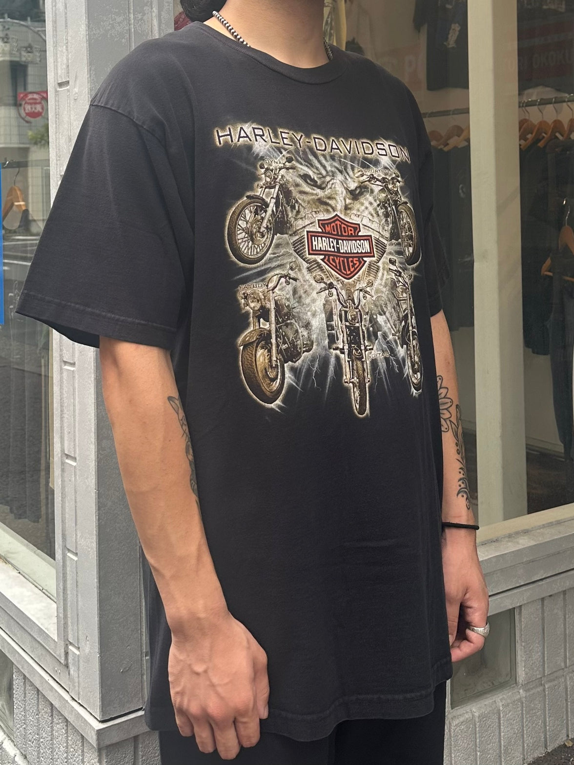 00's HARLEY DAVIDSON「Four motorbikes」ハーレーTシャツ