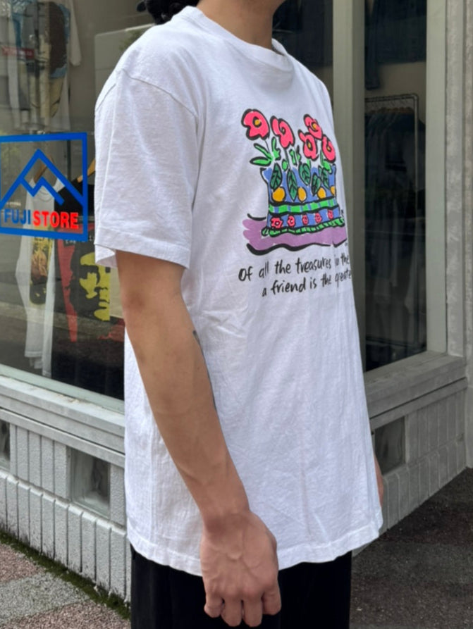 90's「SALLY HUSS」ホワイトTシャツ