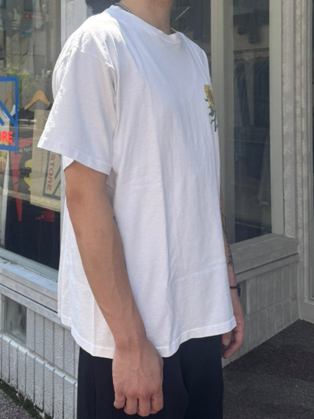 90's THE AUSSIE T COMPANY 「Sun Flower」USA製 ホワイトTシャツ