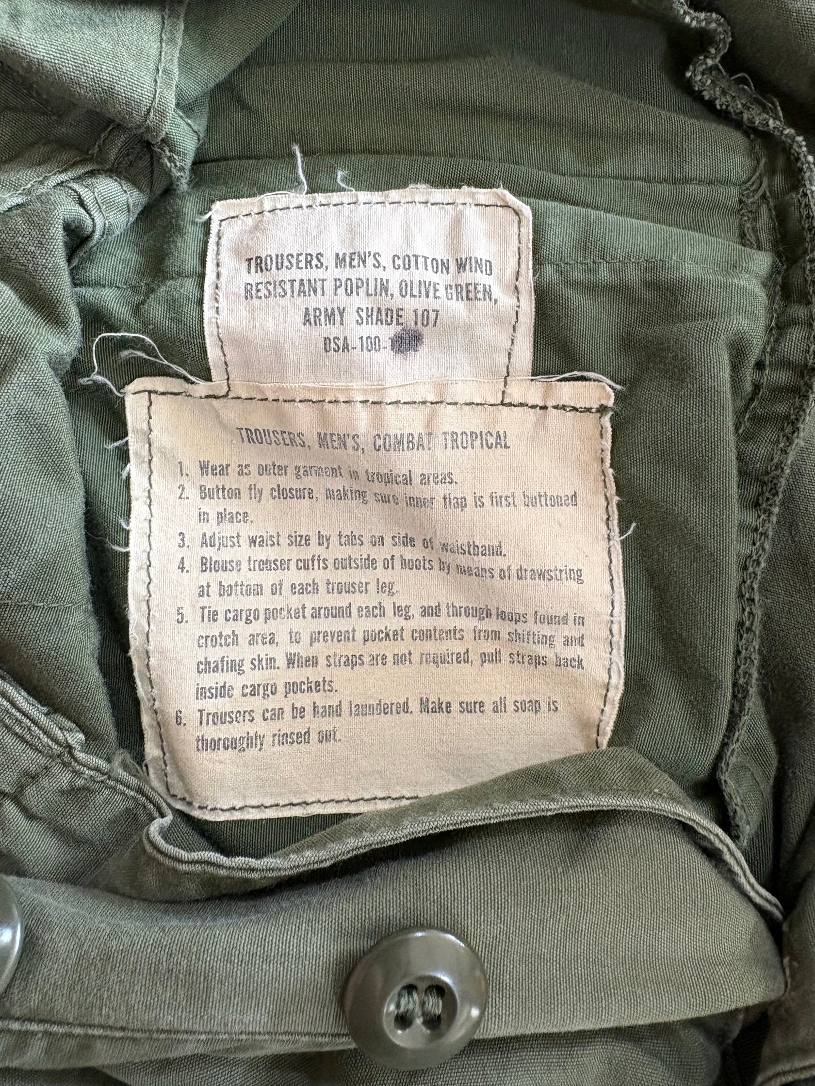 70's U.S. ARMY ジャングルファティーグパンツ 4thタイプ