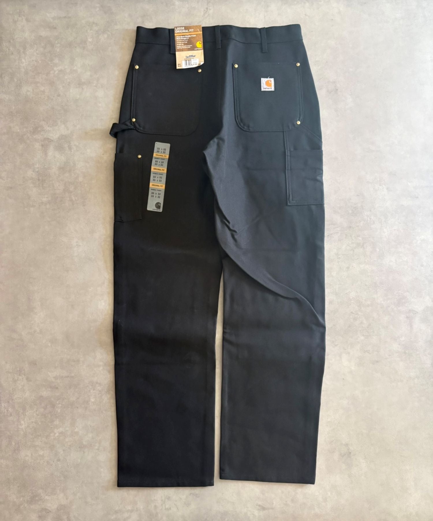 「Carhartt」ダブルニー ワークパンツ ブラック DEADSTOCK