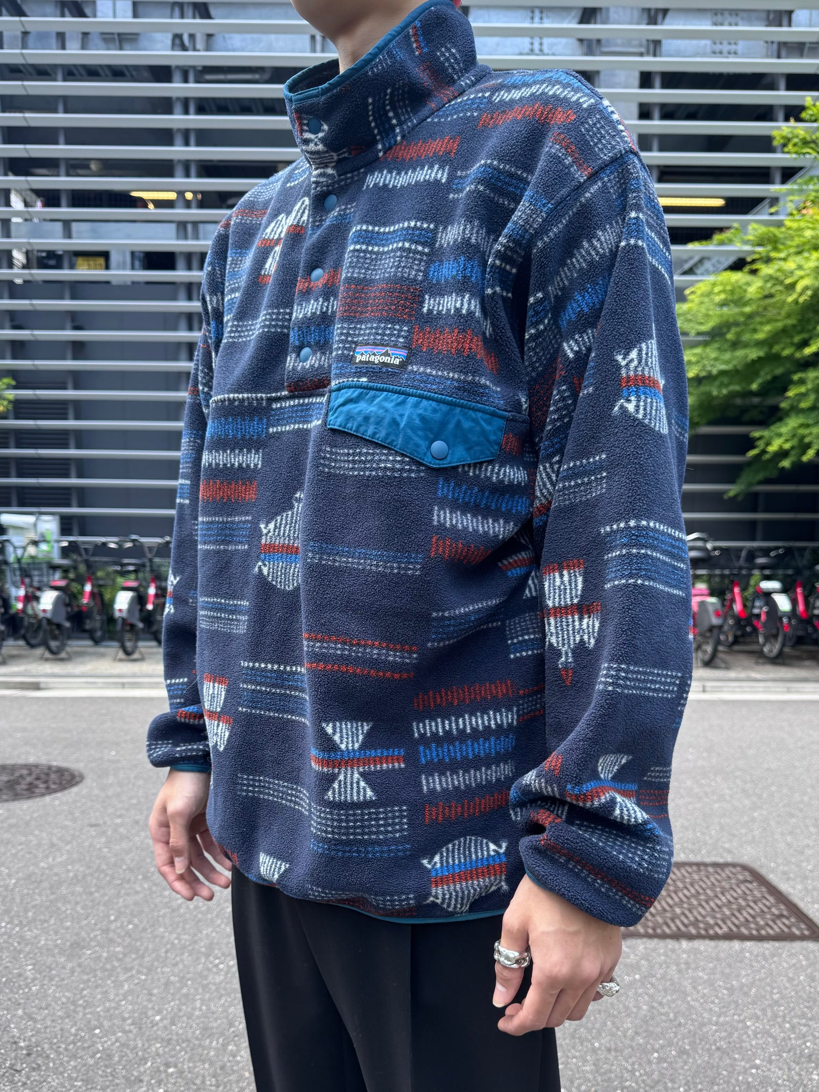 00's PATAGONIA「SYNCHILLA」 スナップT 総柄