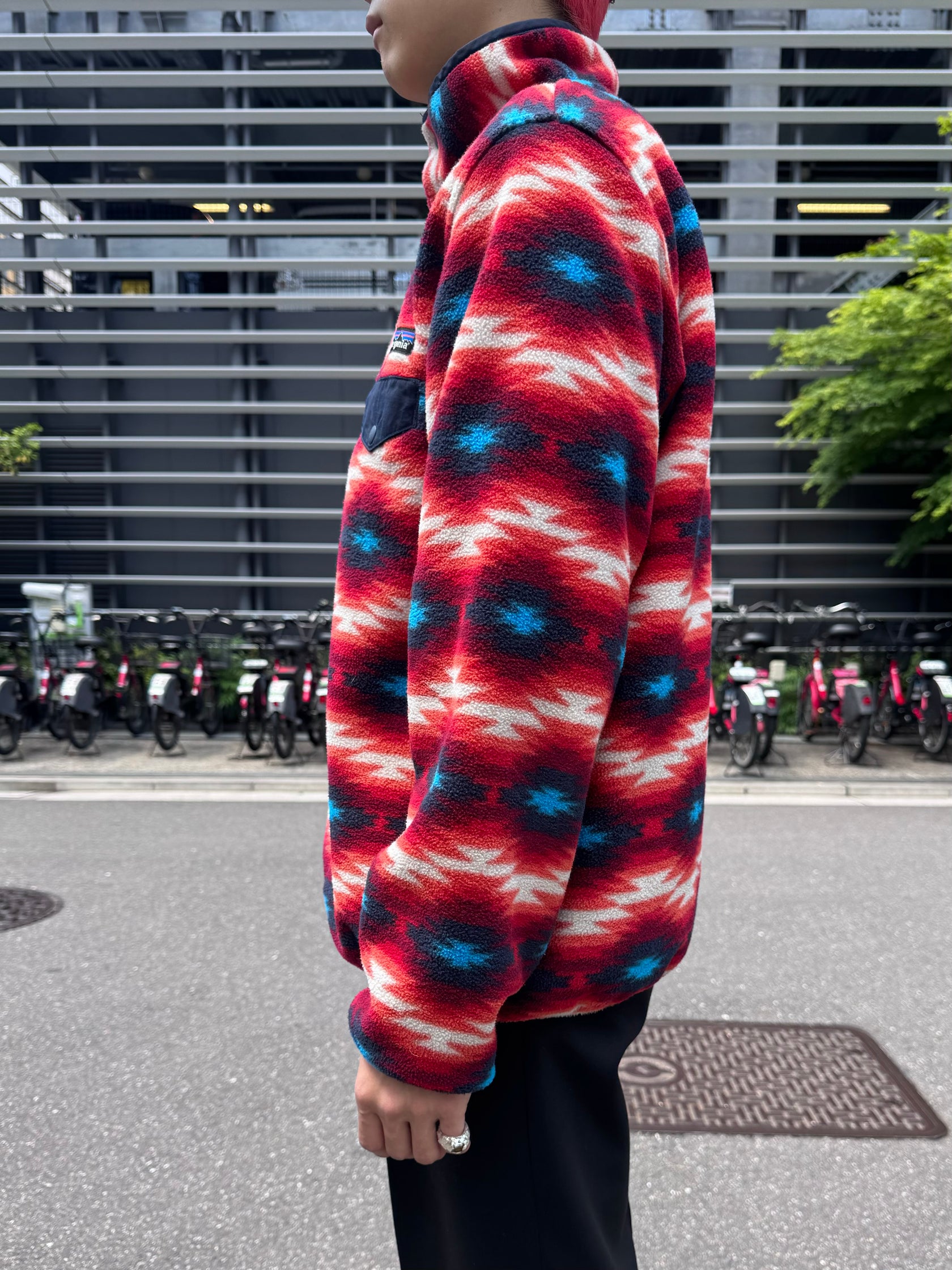 00's PATAGONIA「SYNCHILLA」 スナップT ネイティブ柄