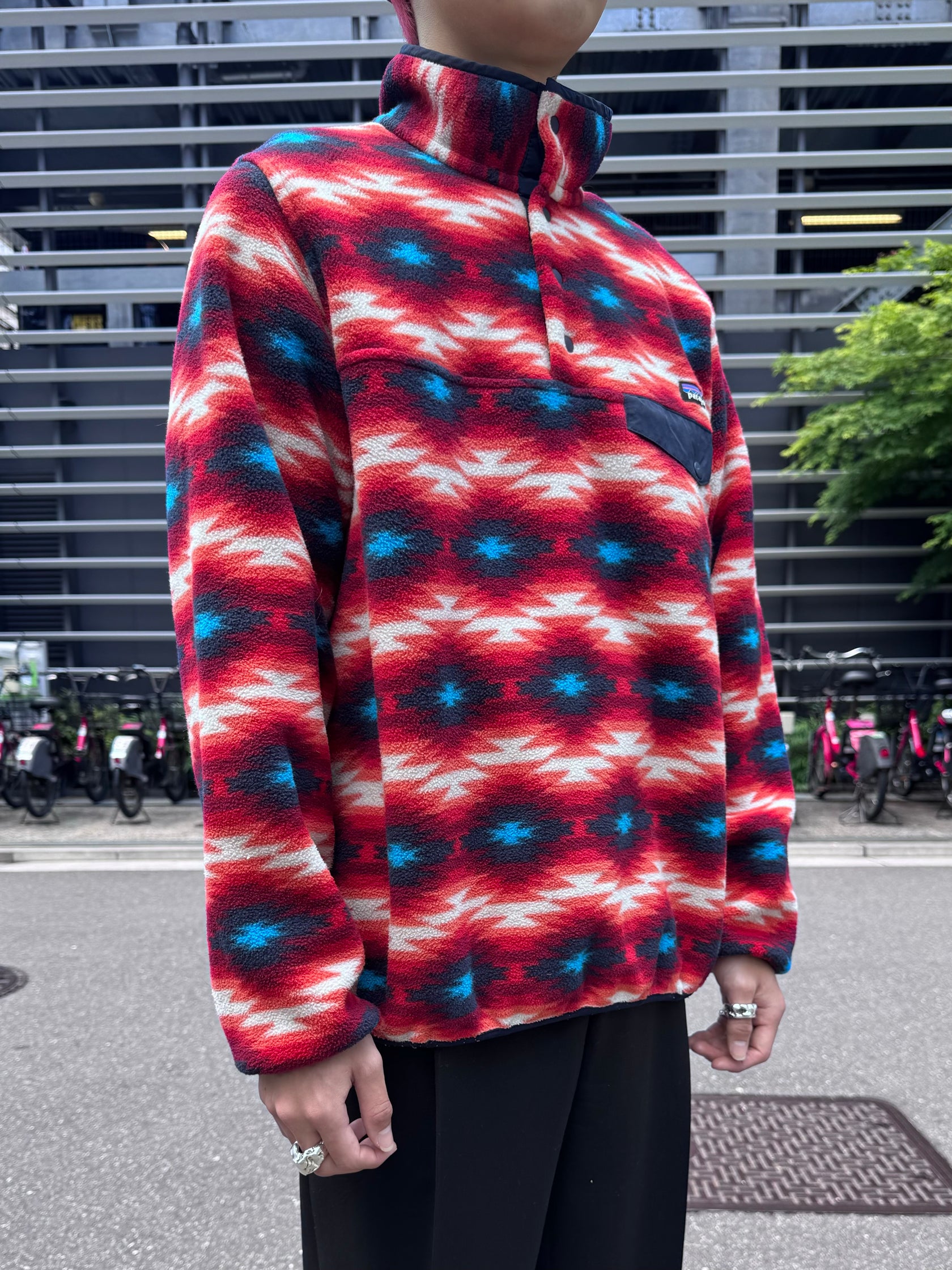 00's PATAGONIA「SYNCHILLA」 スナップT ネイティブ柄