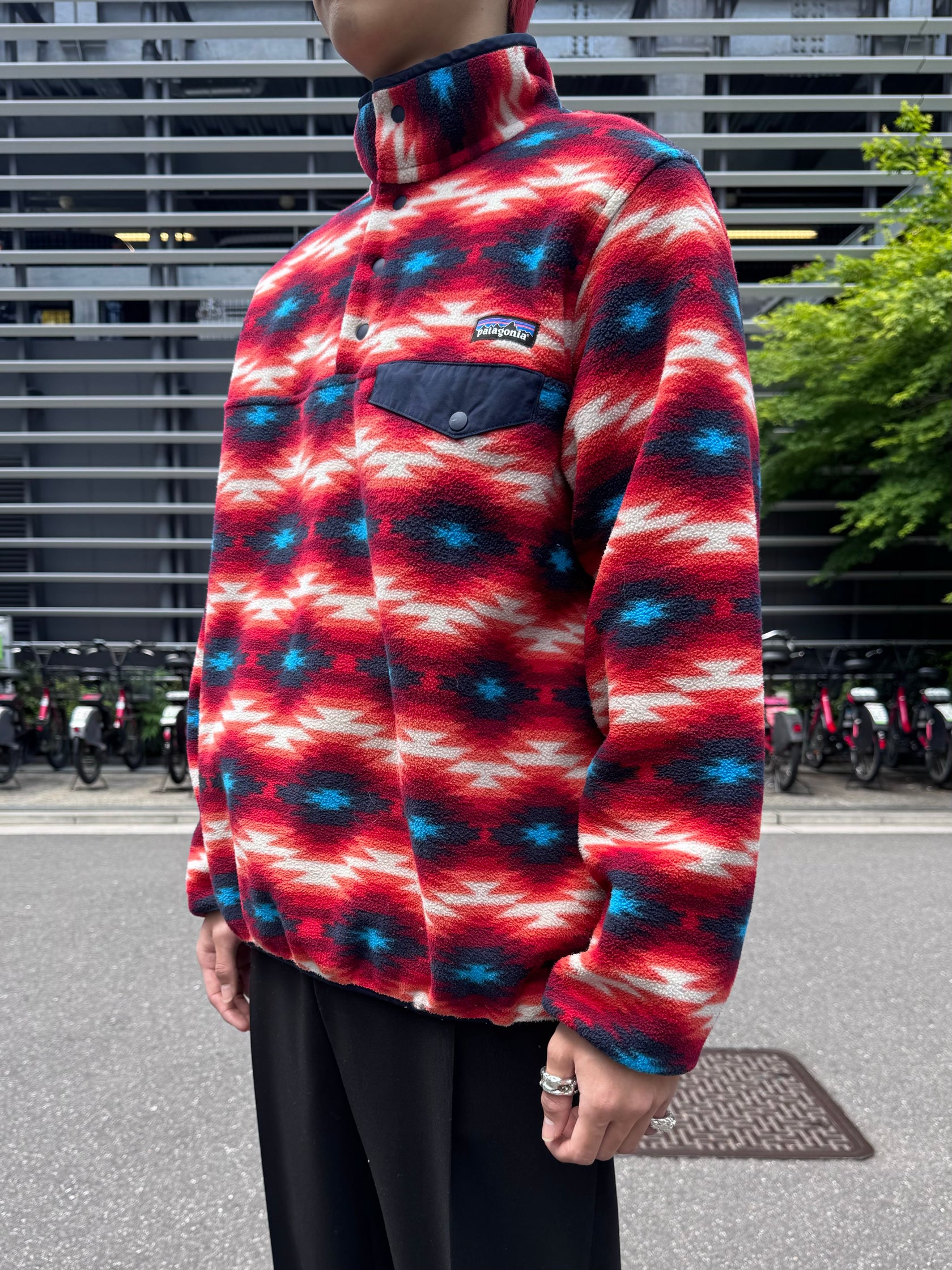 00's PATAGONIA「SYNCHILLA」 スナップT ネイティブ柄