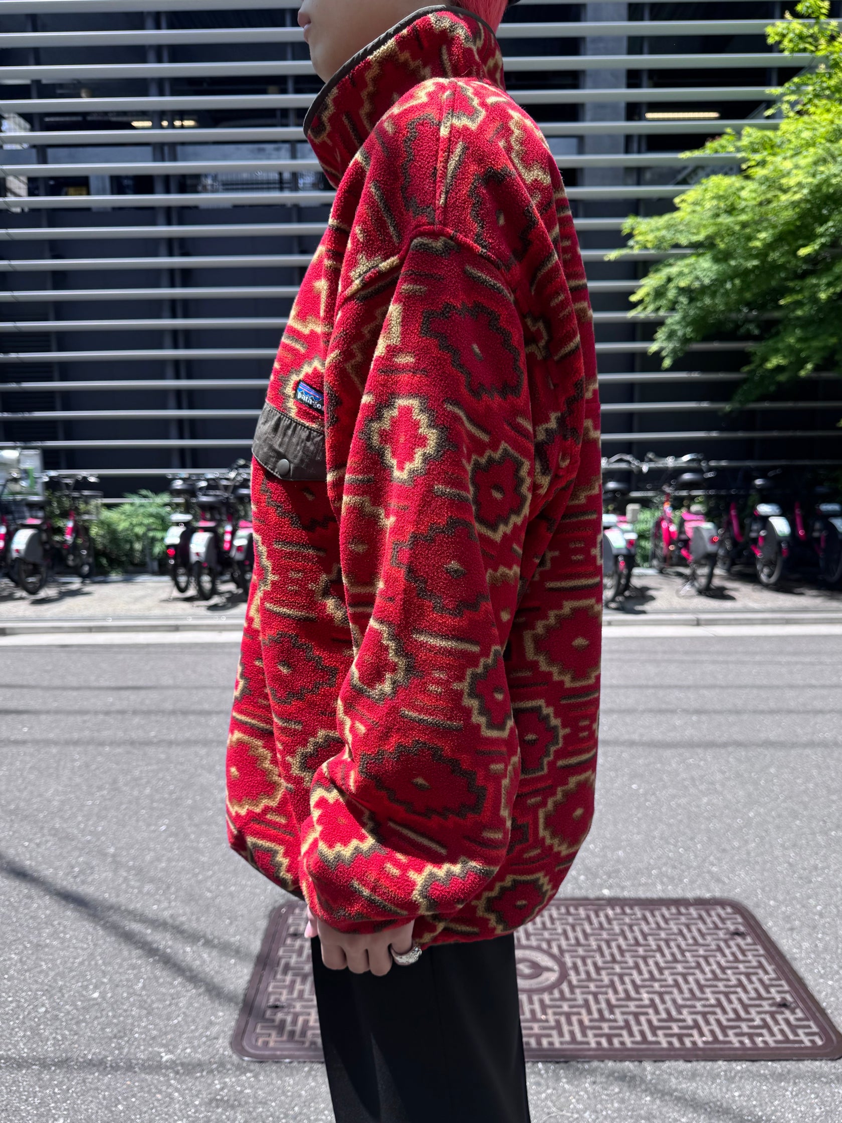 00's PATAGONIA「SYNCHILLA」 スナップT ネイティブ柄