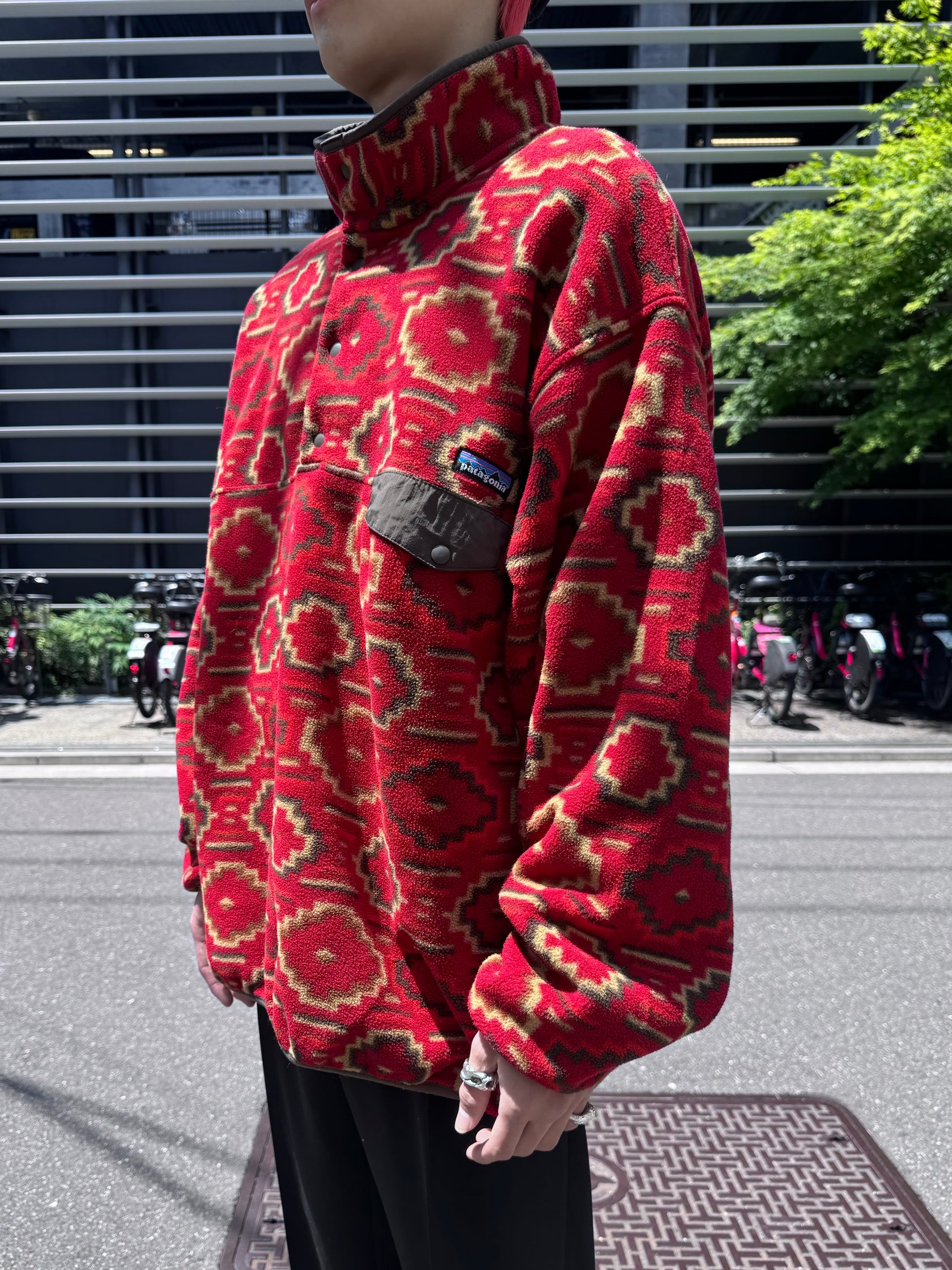 00's PATAGONIA「SYNCHILLA」 スナップT ネイティブ柄