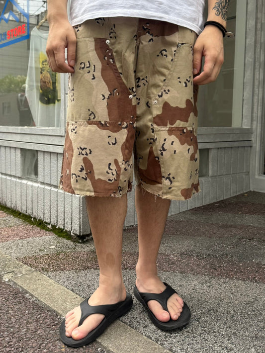 REMAKE  ARMY DOUBLE KNEE SHORTS