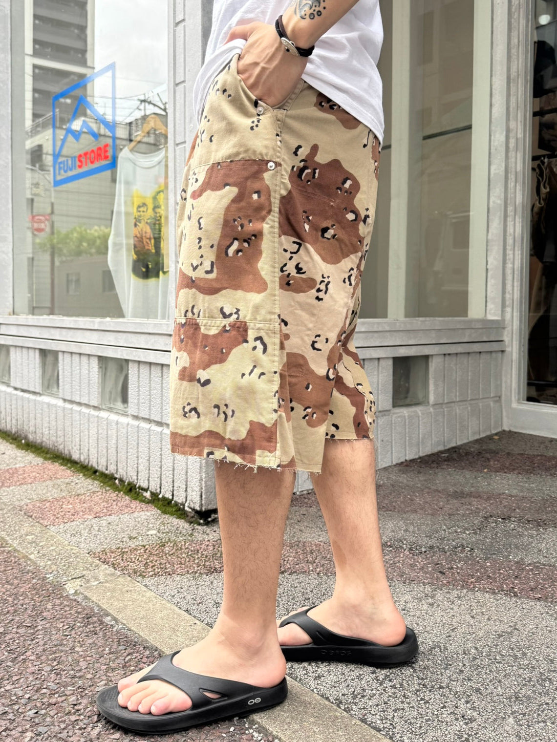 REMAKE  ARMY DOUBLE KNEE SHORTS