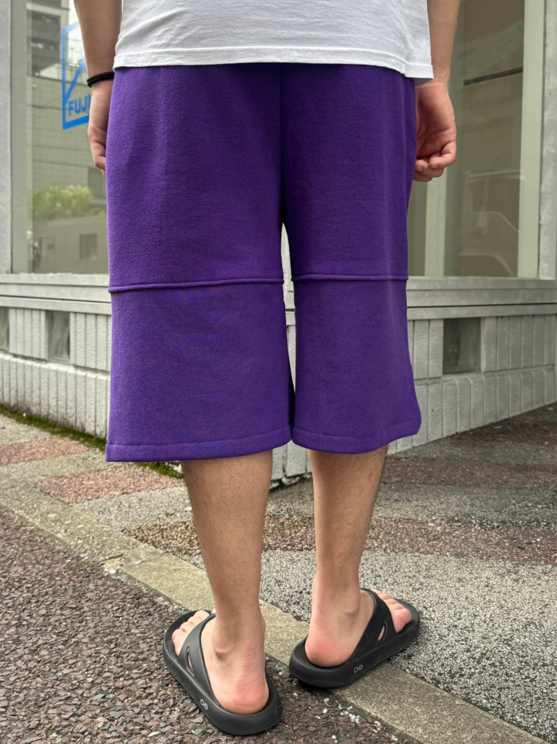REMAKE  SWEATS DOUBLE KNEE SHORTS