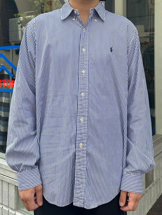 90's RALPH LAUREN「Custom Fit」ストライプシャツ