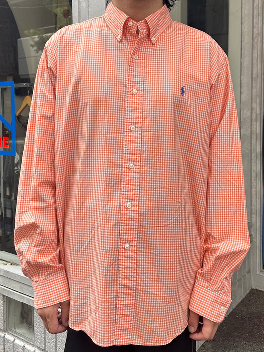 90's RALPH LAUREN「Custom Fit」 ギンガムチェックシャツ