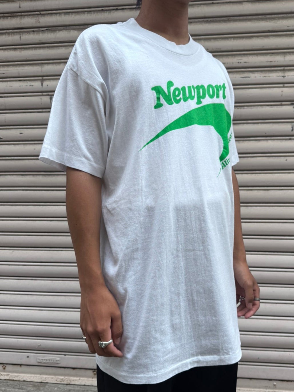 80's Newport「Alive with pleasure!」 USA製 企業Tシャツ