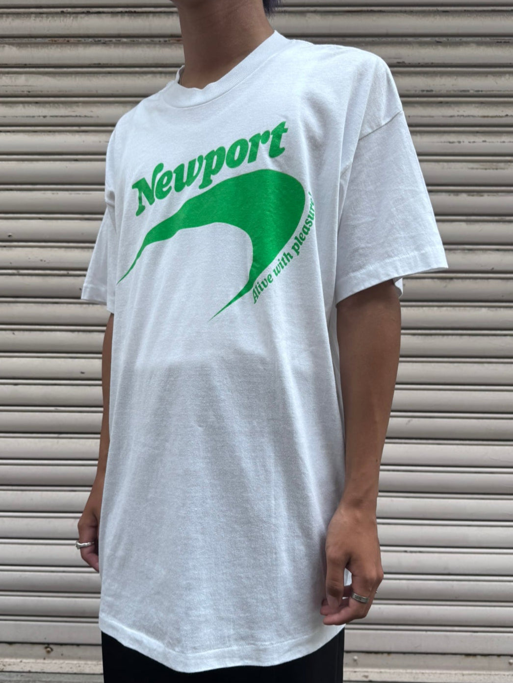 80's Newport「Alive with pleasure!」 USA製 企業Tシャツ