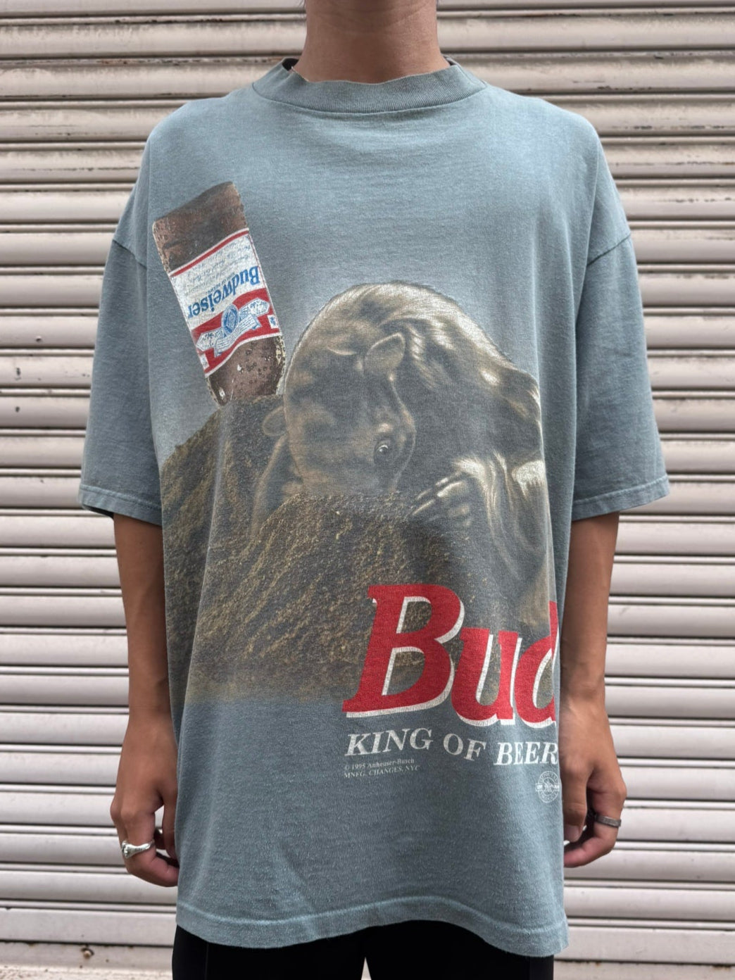 90's Budweiser 「アリクイ」USA製 企業Tシャツ