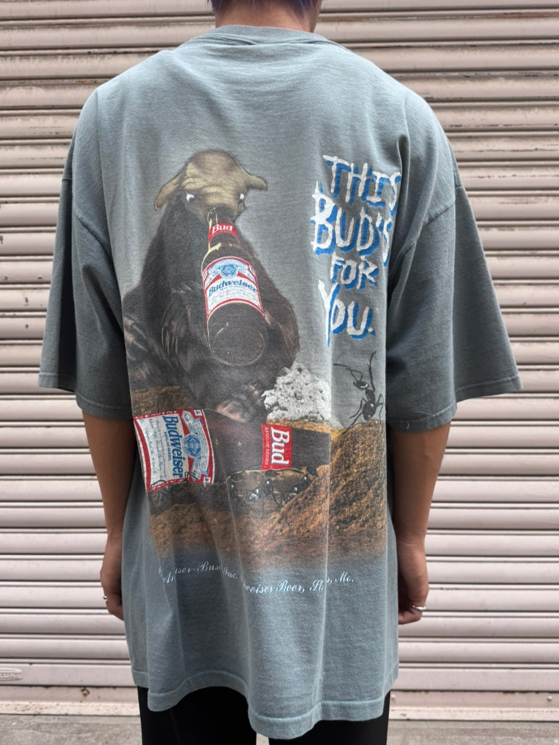 90's Budweiser 「アリクイ」USA製 企業Tシャツ