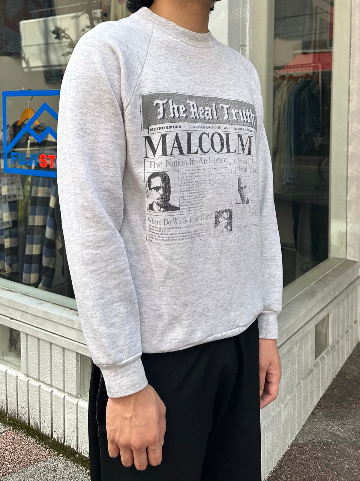90's「MALCOLM X」プリントスウェット