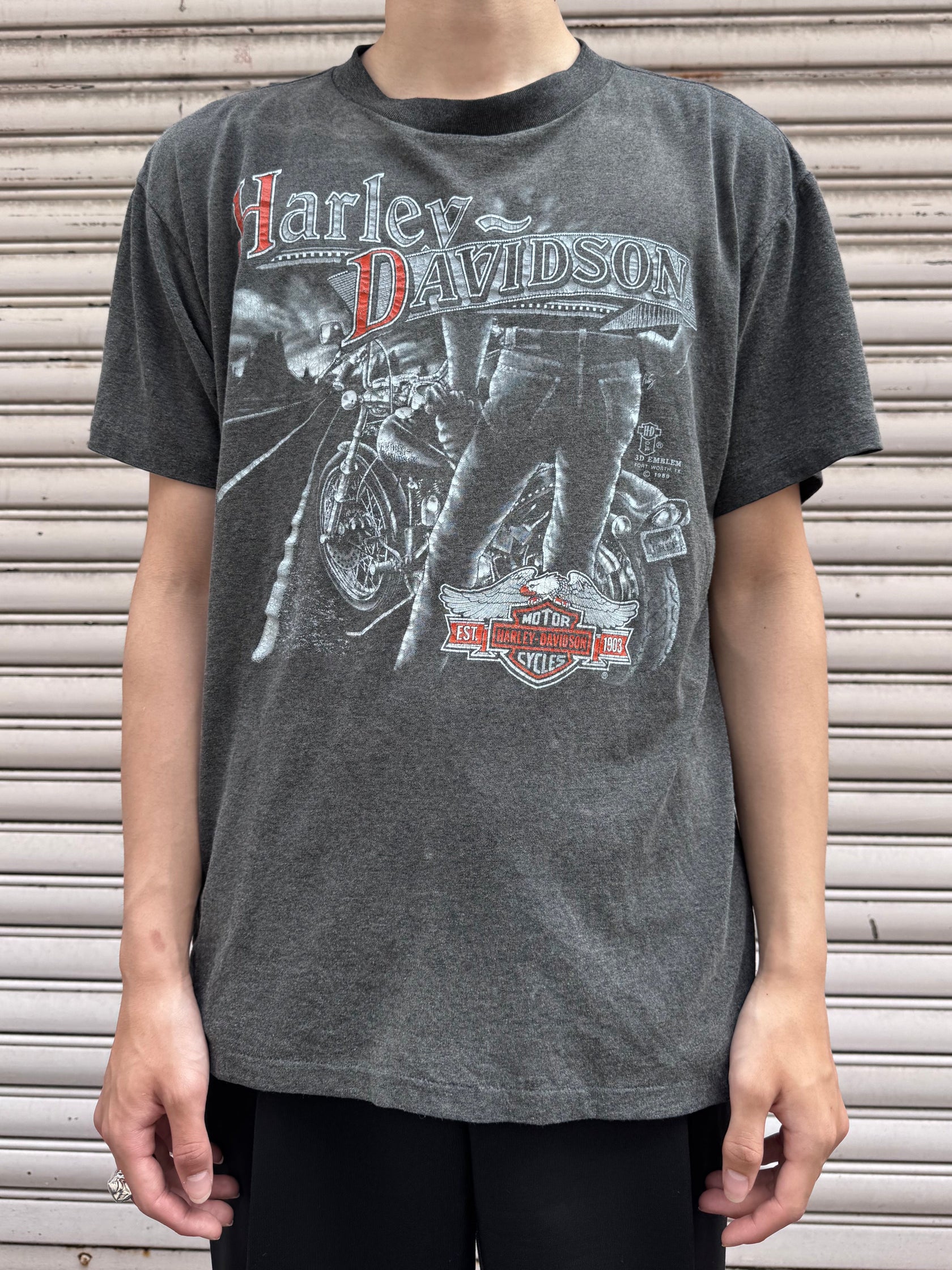 80's HARLEY-DAVIDSON「3D EMBLEM」USA製 ハーレーTシャツ