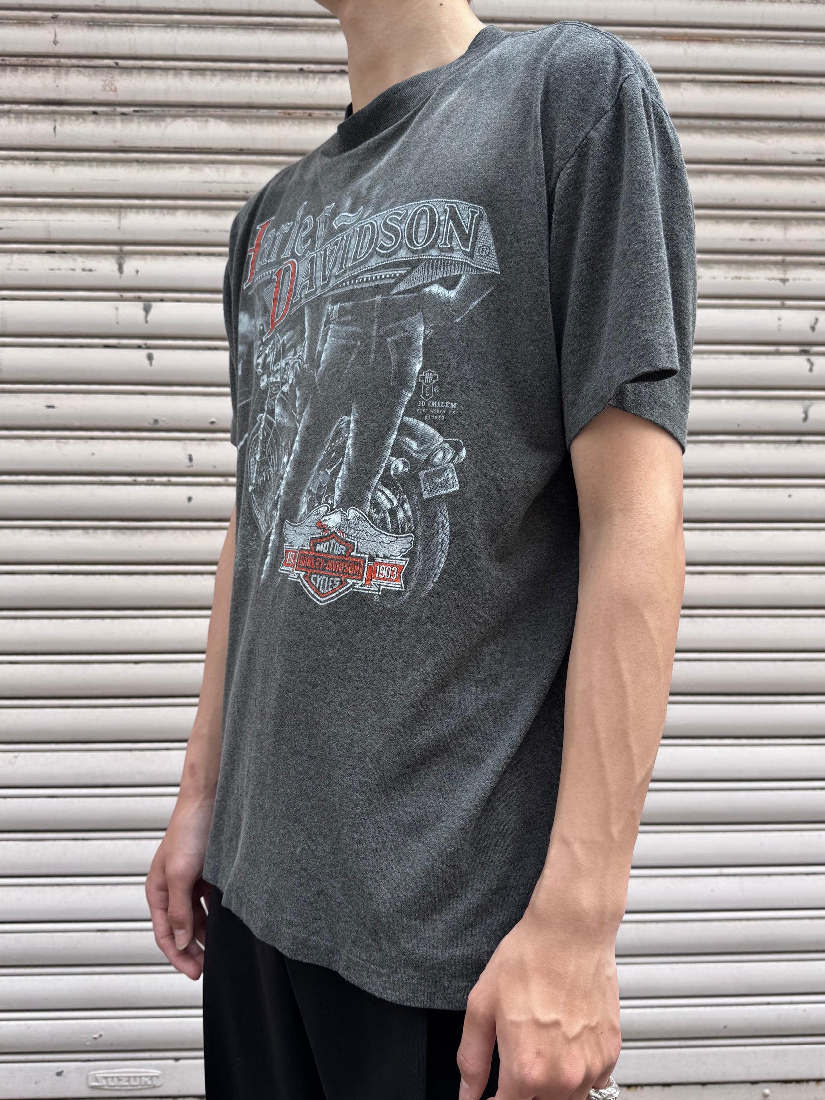 80's HARLEY-DAVIDSON「3D EMBLEM」USA製 ハーレーTシャツ