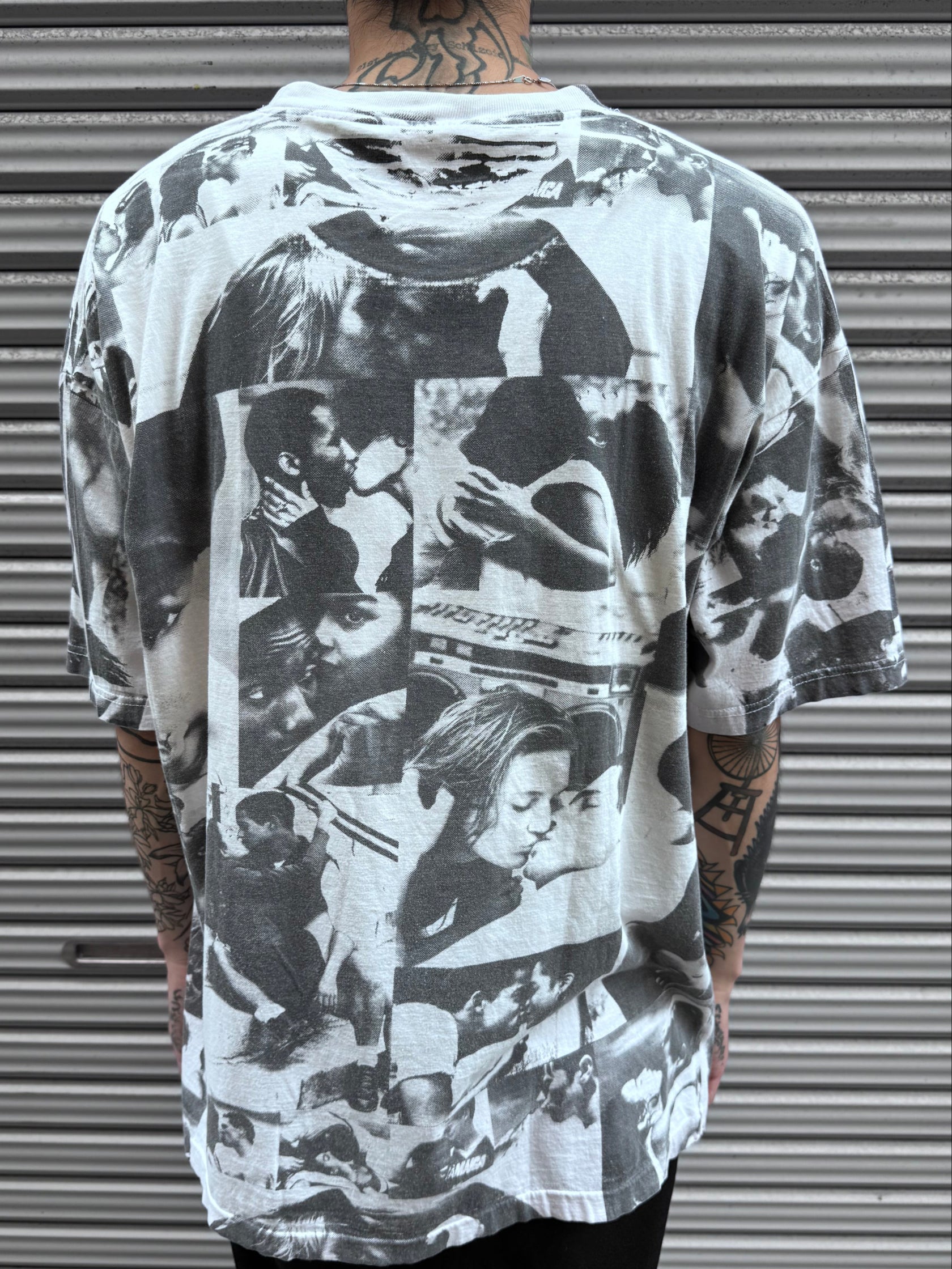 90’s「Over Print」ホワイトTシャツ