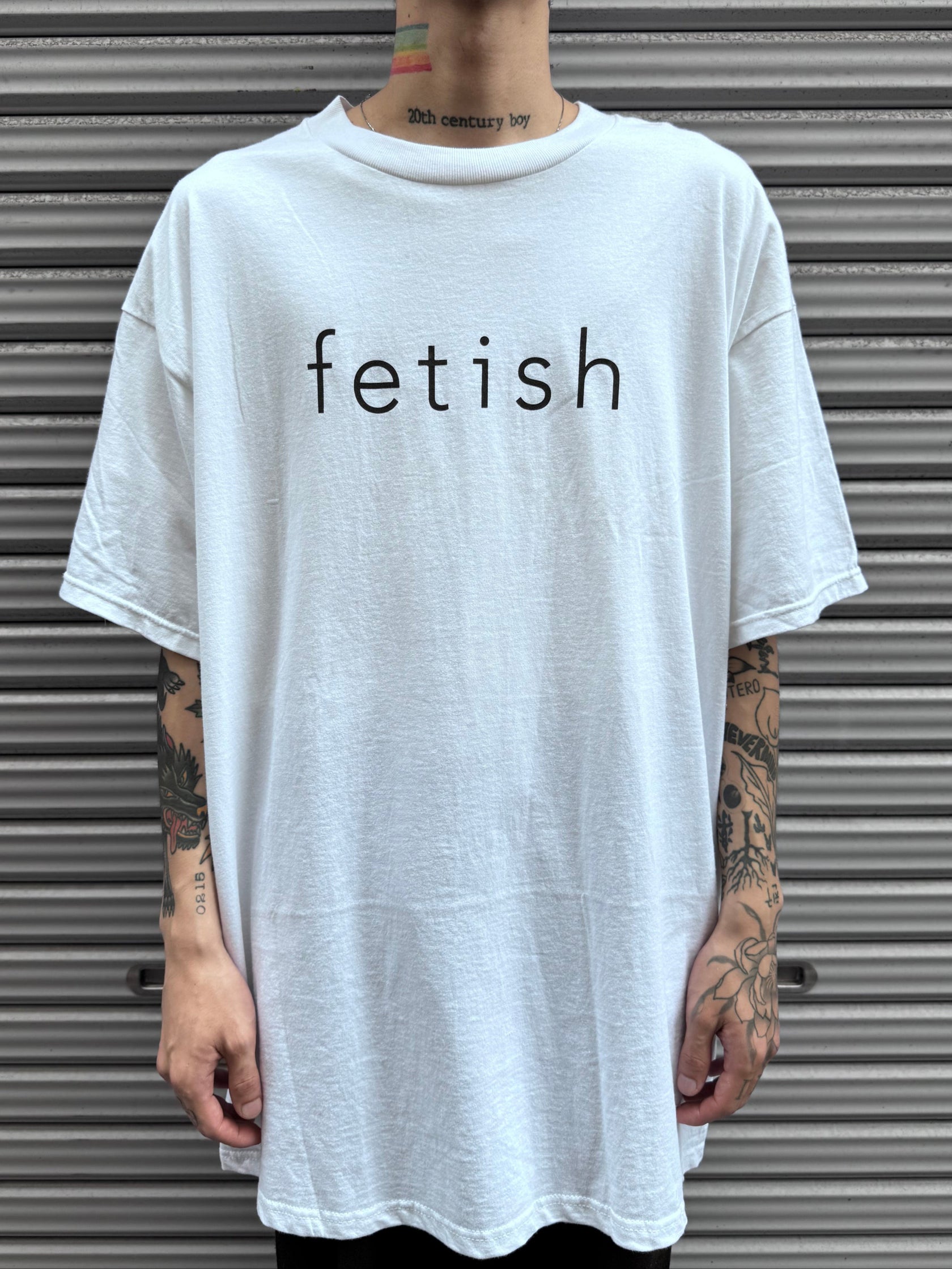 90’s~00’s 「fetish」 USA製 ホワイトTシャツ