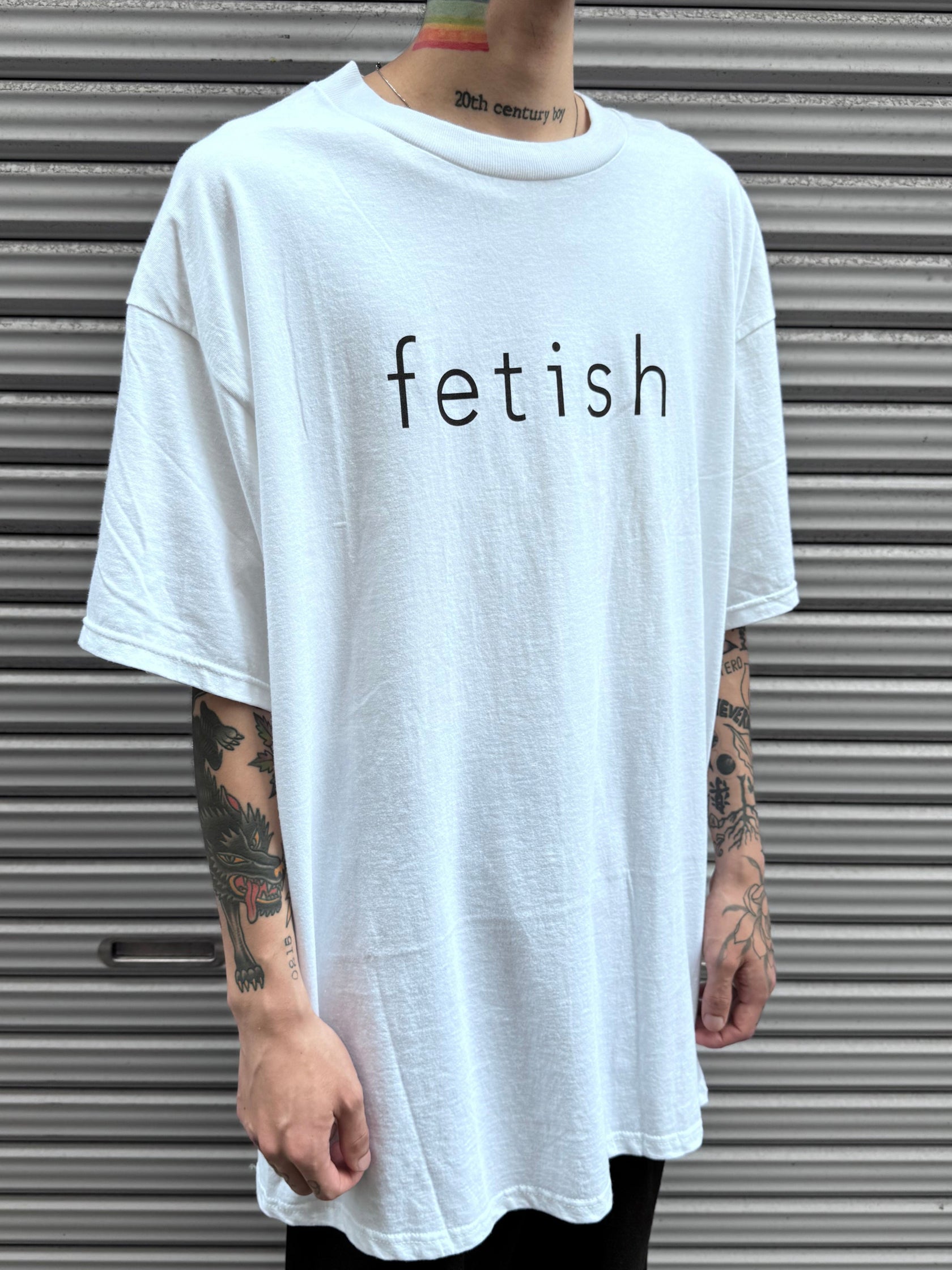 90’s~00’s 「fetish」 USA製 ホワイトTシャツ