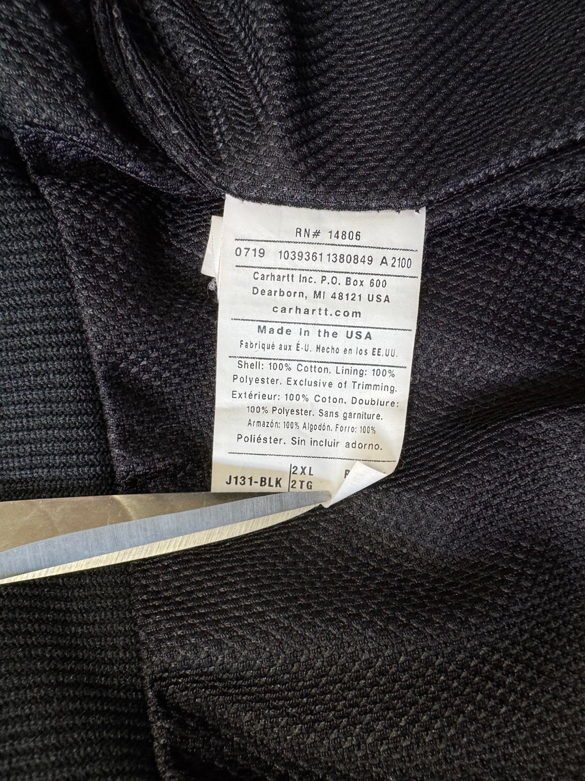00's CARHARTT「J131-BLK」USA製 アクティブジャケット