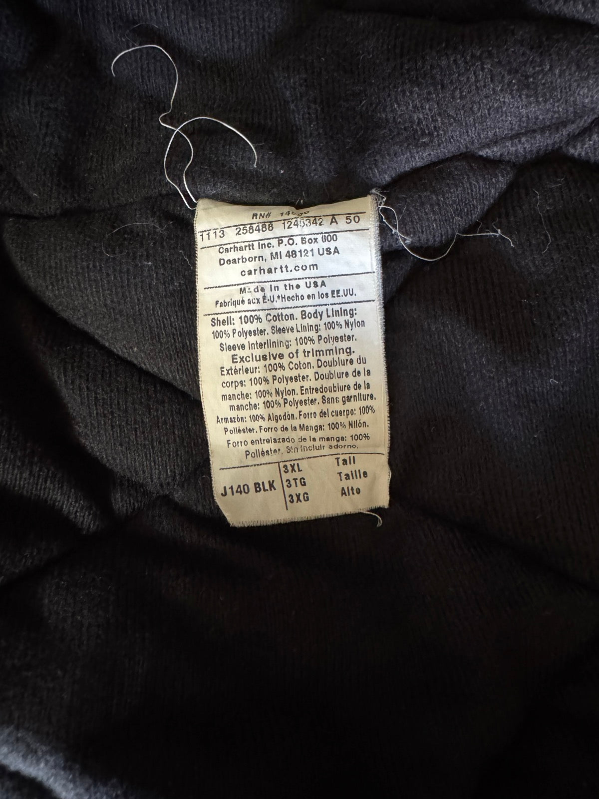 00's CARHARTT「J140-BLK」USA製 アクティブジャケット