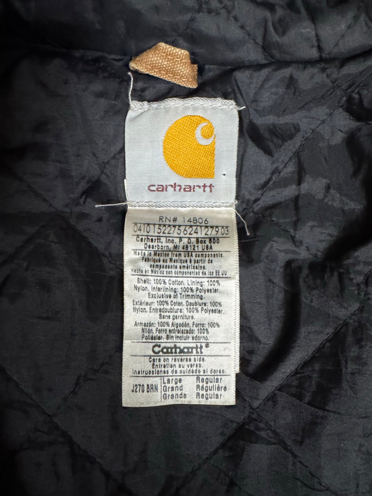 00's CARHARTT「J270 BRN」アクティブジャケット