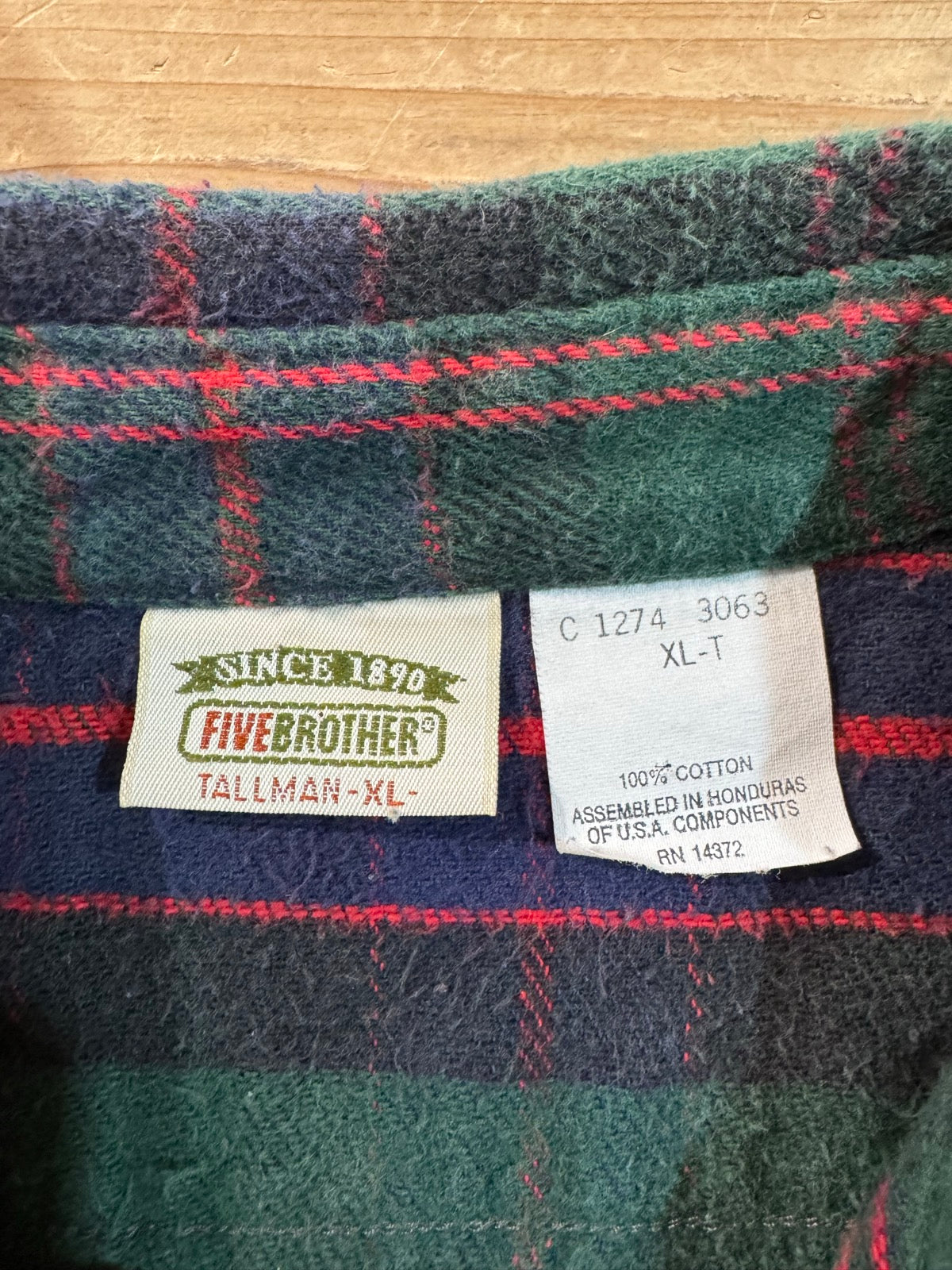 90's FIVE BROTHER「Check」コットンフランネルシャツ