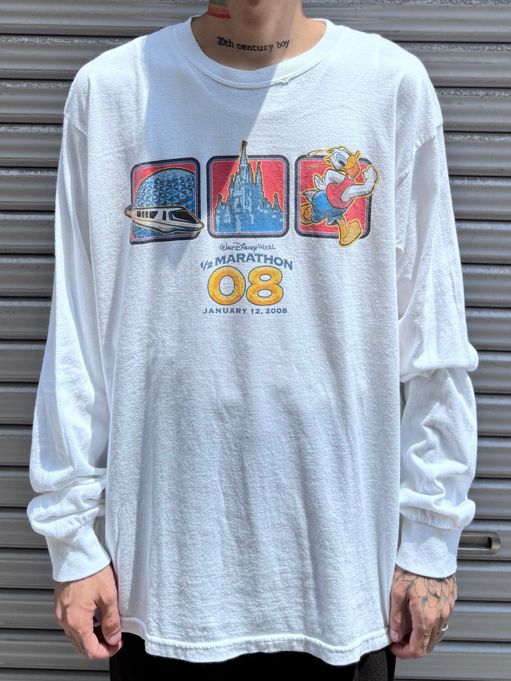 00’s DISNEY 「Half Marathon Donald」キャラクターTシャツ
