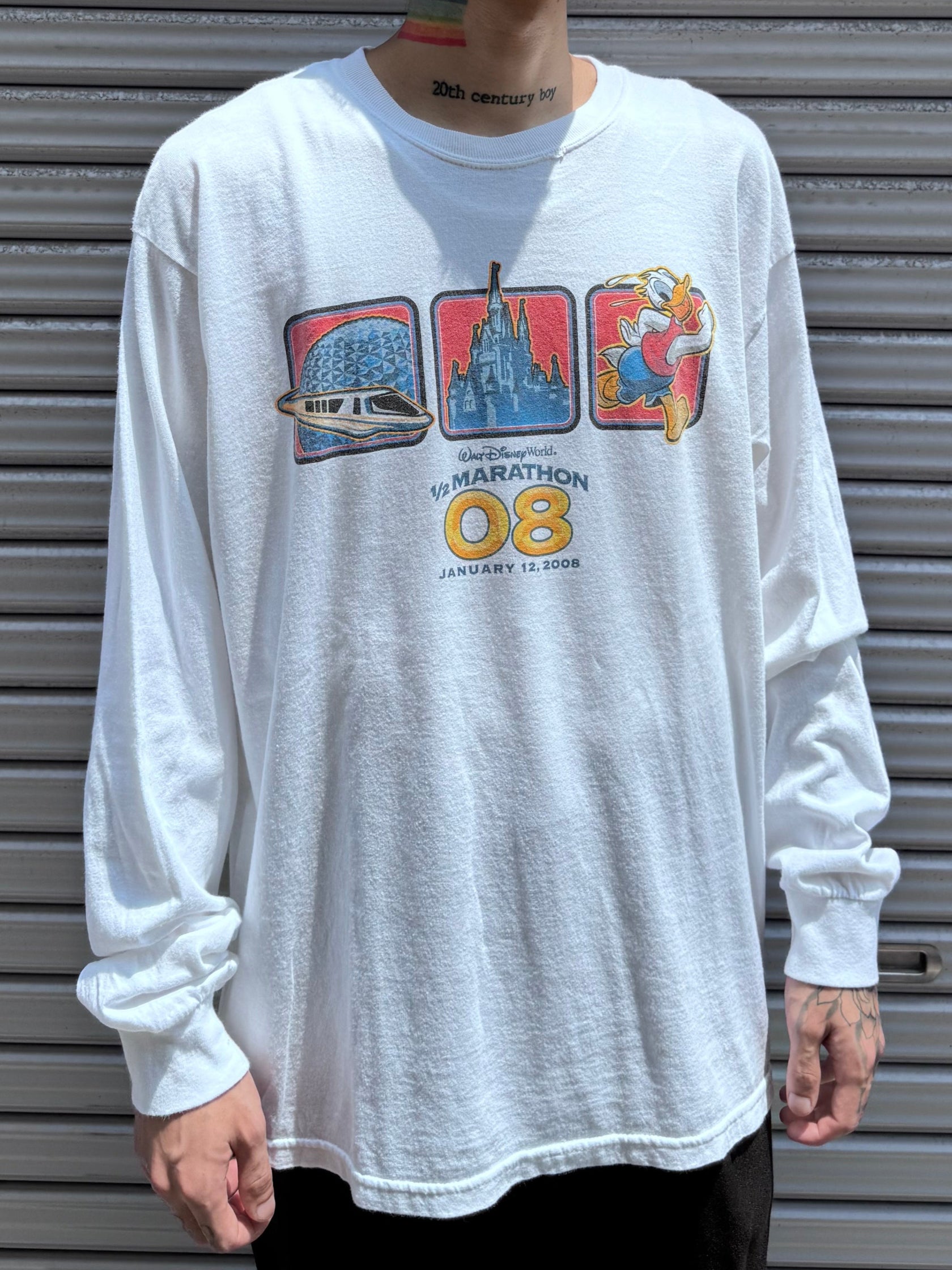00’s DISNEY 「Half Marathon Donald」キャラクターTシャツ
