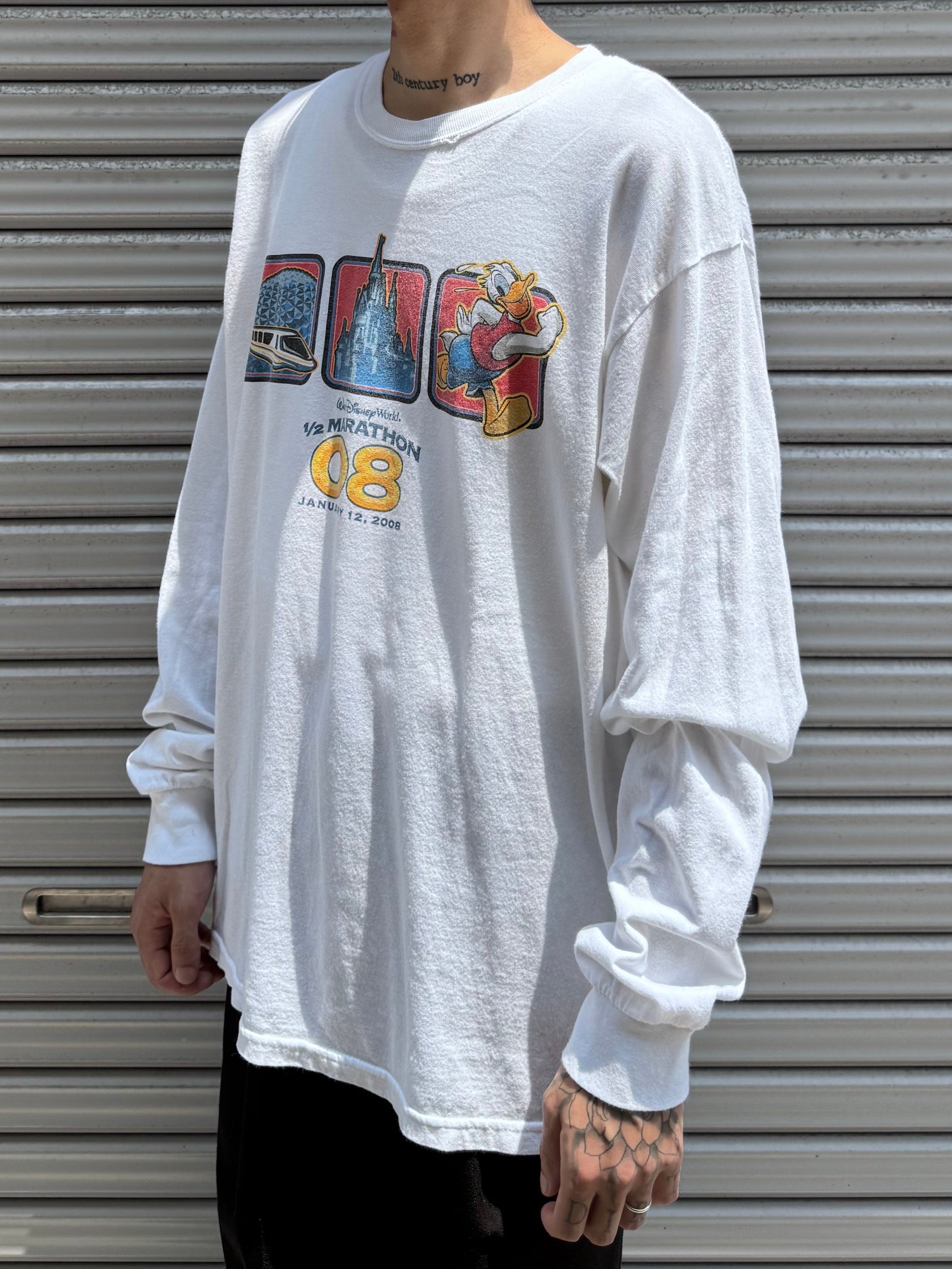 00’s DISNEY 「Half Marathon Donald」キャラクターTシャツ