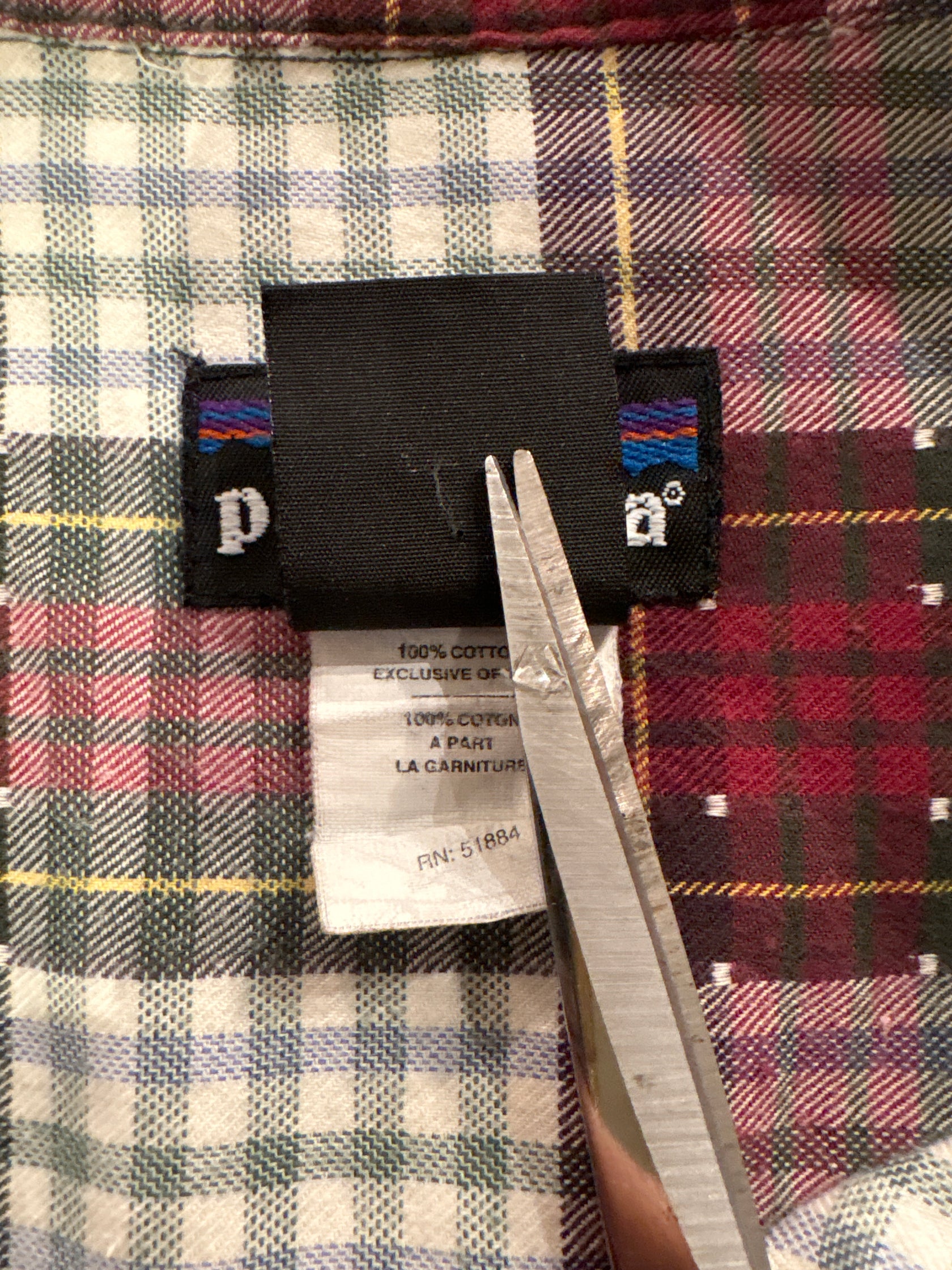 90's PATAGONIA「Organic Pima Cotton Check Shirt」雪なしタグ 長袖シャツ