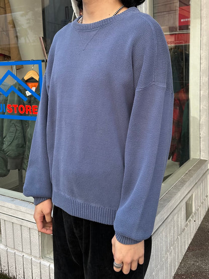 90's EDDIE BAUER 前Vガゼットコットンニット