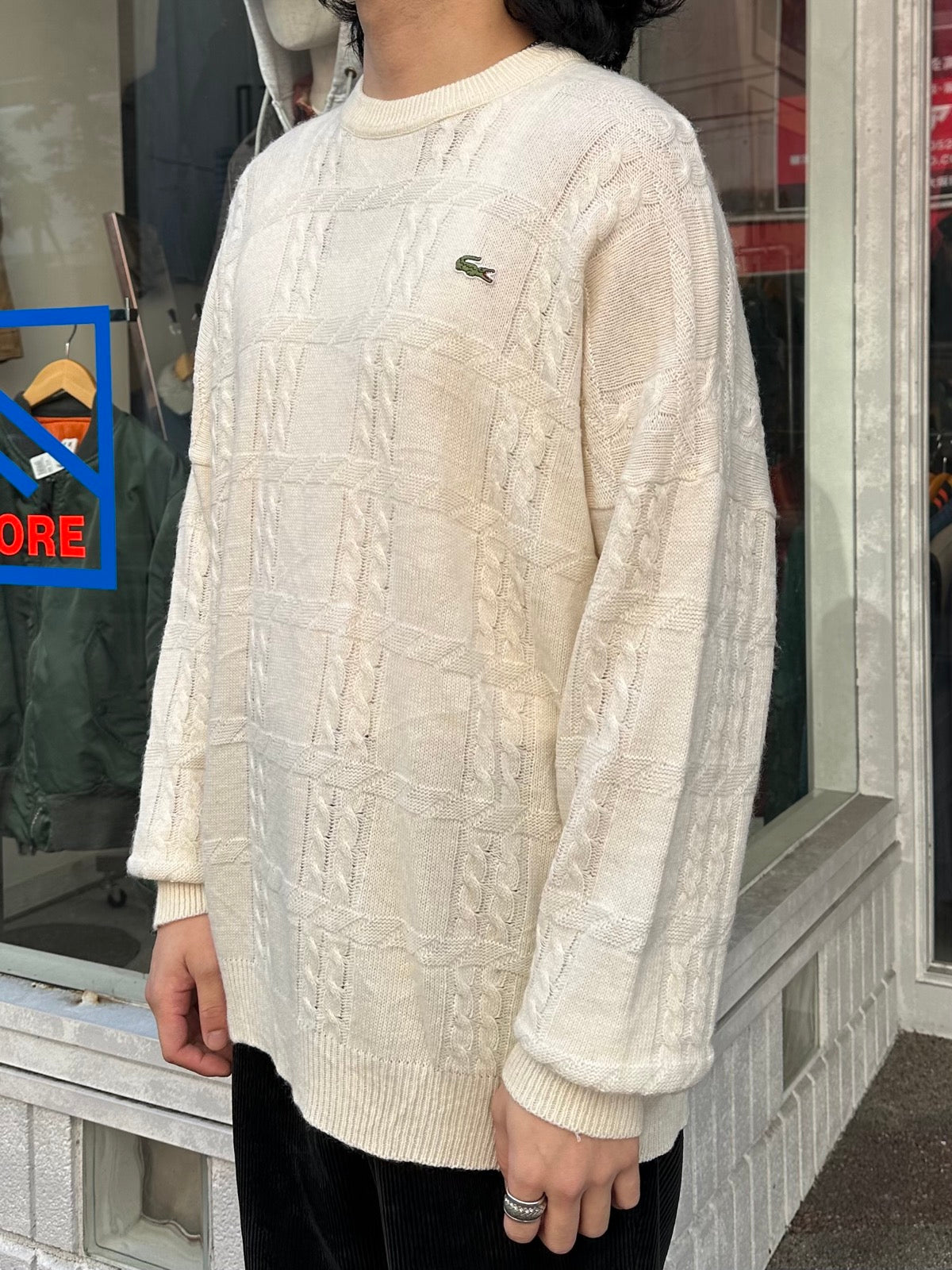 80's LACOSTE「cable」セーター