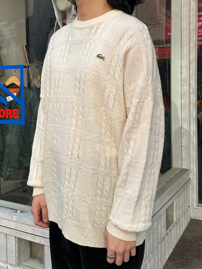 80's LACOSTE「cable」セーター