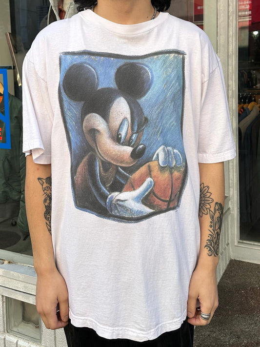 90's MICKEY MOUSE「Basketball」キャラクターTシャツ　
