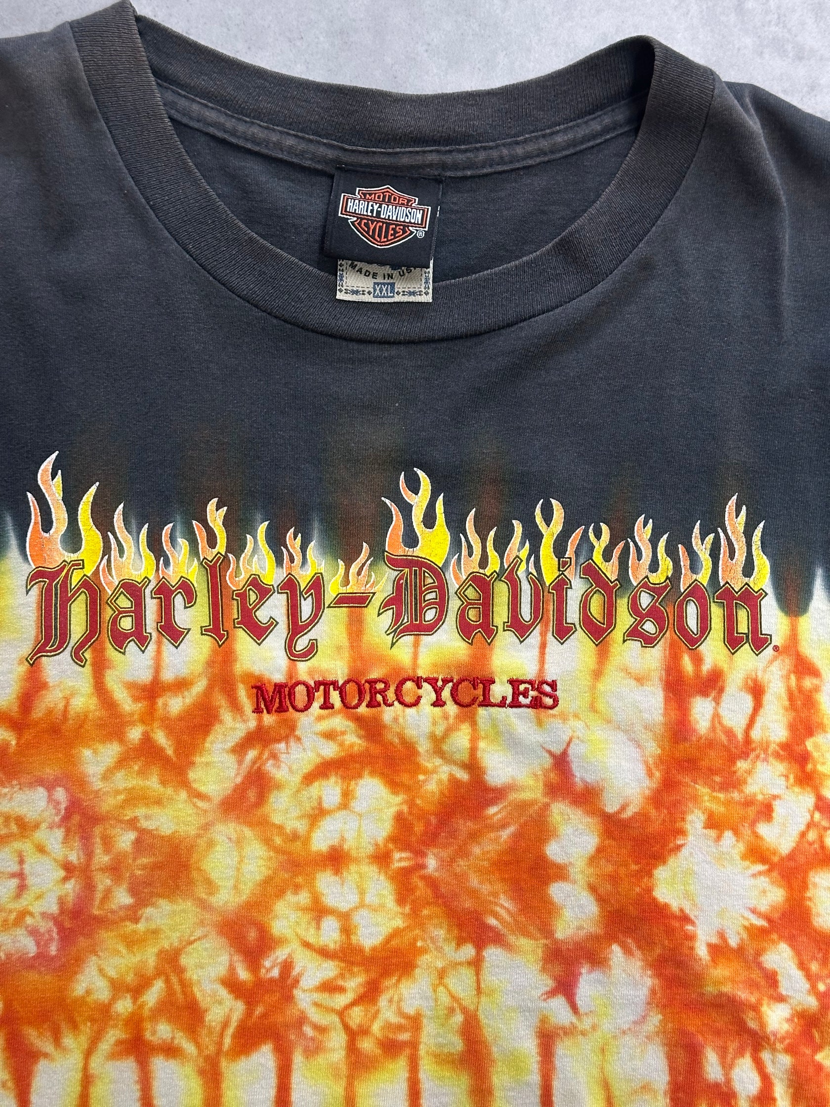 90's HALREY-DABIDSON「fire pattern」ハーレーTシャツ