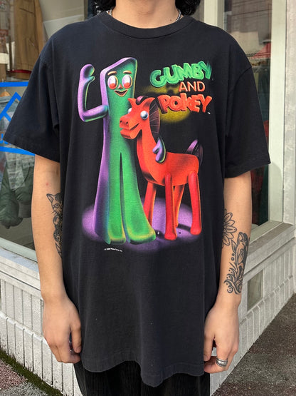 90's GUMBY AND POKEY「LOGO」キャラクターTシャツ