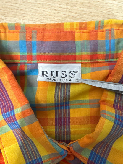 80's「RUSS」USA製　チェックシャツ